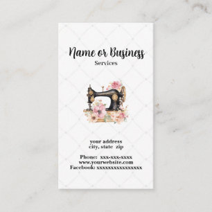 Sewing machine business card