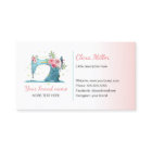 Sewing machine business card watercolor teal pink