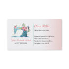 Sewing machine business card watercolor teal pink