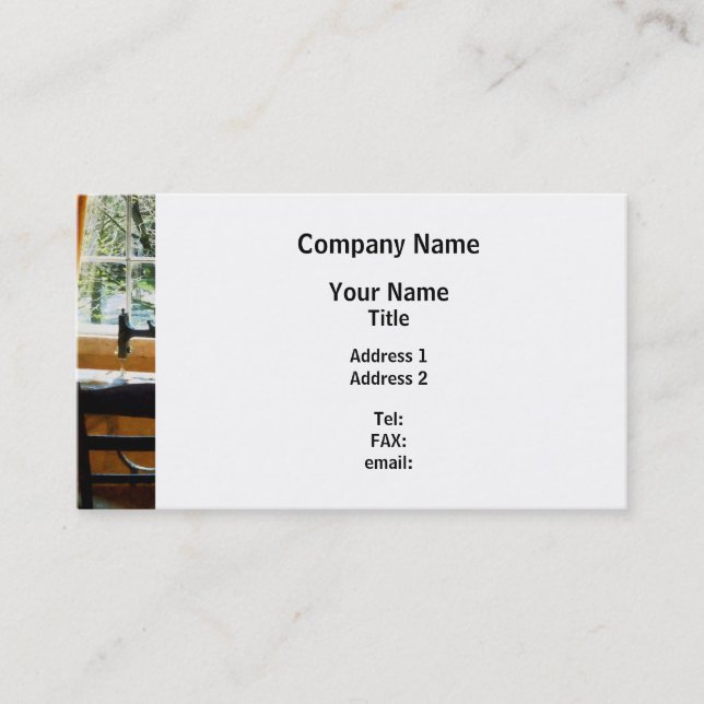 Sewing Machine By Window Business Card (Front)