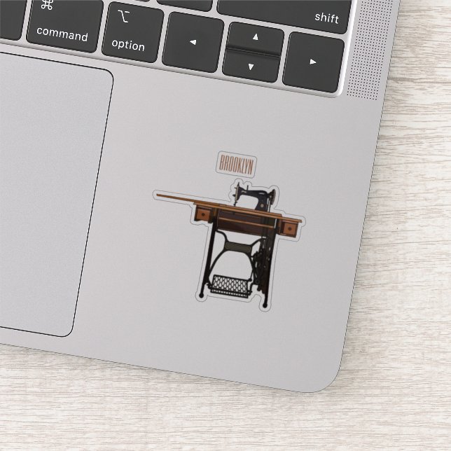 Sewing machine cartoon illustration (Detail)