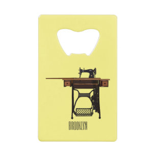 Sewing machine cartoon illustration