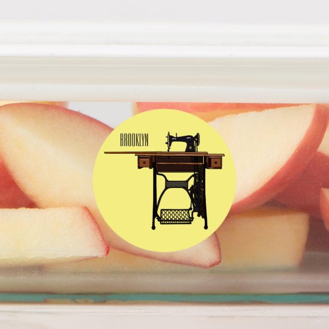 Sewing machine cartoon illustration  (Affixed)