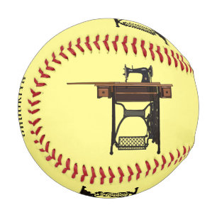 Sewing machine cartoon illustration baseball