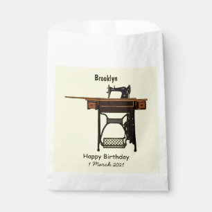 Sewing machine cartoon illustration favour bags