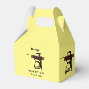Sewing machine cartoon illustration favour box