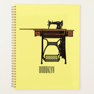 Sewing machine cartoon illustration planner