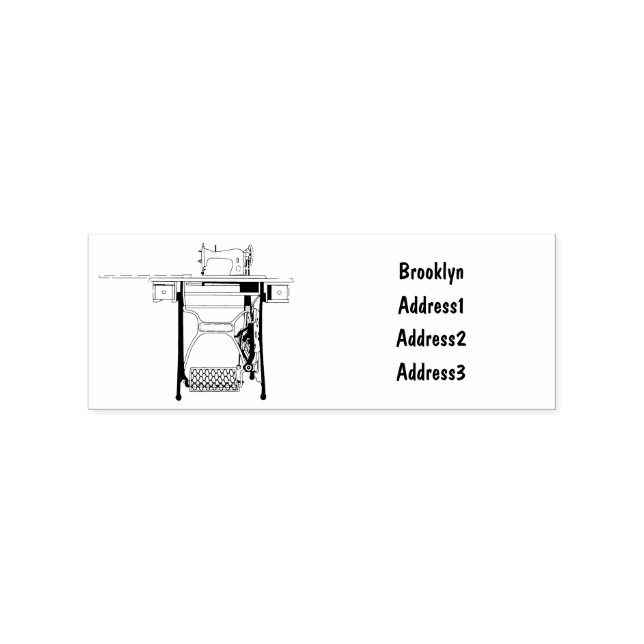 Sewing machine cartoon illustration rubber stamp (Imprint)
