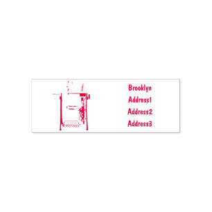 Sewing machine cartoon illustration self-inking stamp