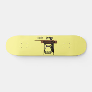 Sewing machine cartoon illustration  skateboard