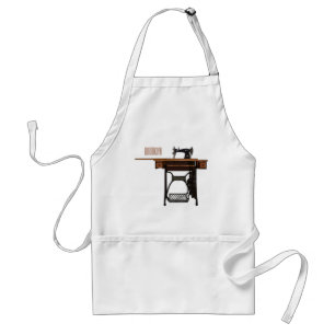 Sewing machine cartoon illustration  standard apron