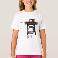 Sewing machine cartoon illustration