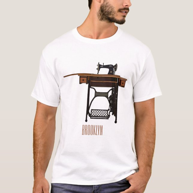 Sewing machine cartoon illustration  T-Shirt (Front)