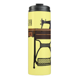 Sewing machine cartoon illustration  thermal tumbler