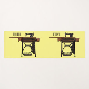 Sewing machine cartoon illustration yoga mat