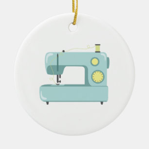 Sewing Machine Ceramic Tree Decoration