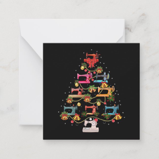 Sewing Machine Christmas Tree Card (Front)