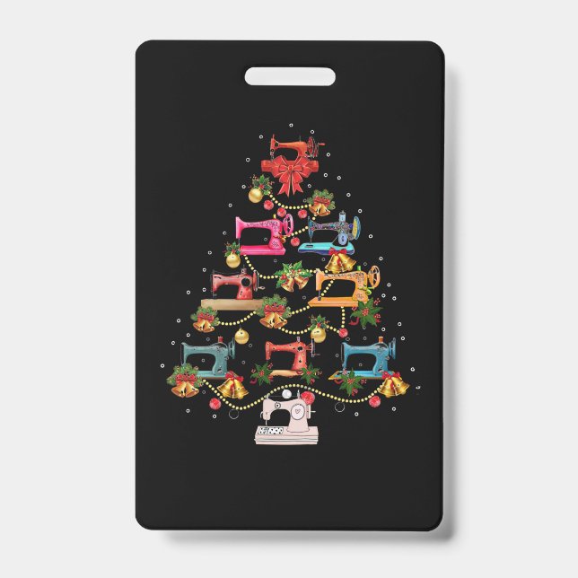 Sewing Machine Christmas Tree ID Badge (Front)