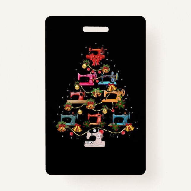 Sewing Machine Christmas Tree ID Badge (Front)