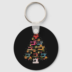 Sewing Machine Christmas Tree Key Ring