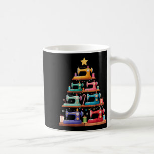 Sewing Machine Christmas Tree Lights Santa Hat Xma Coffee Mug