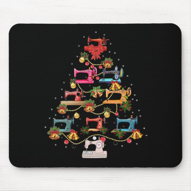 Sewing Machine Christmas Tree Mouse Mat (Front)