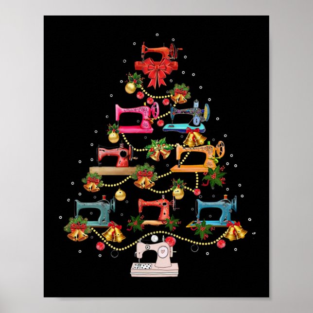 Sewing Machine Christmas Tree Poster (Front)