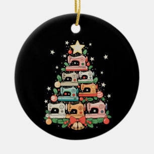 Sewing Machine Christmas Tree Stitch Knit Sew Xmas Ceramic Tree Decoration
