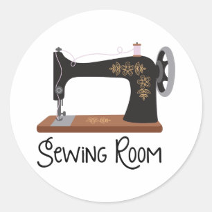 Sewing Machine Classic Round Sticker