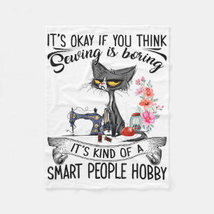 Sewing Machine Craft Quilting Sewer Cat Sewing  Fleece Blanket