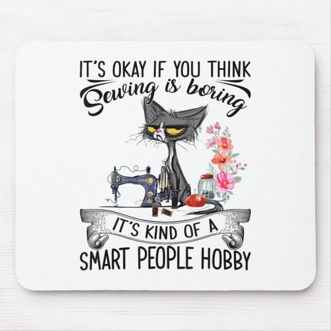 Sewing Machine Craft Quilting Sewer Cat Sewing  Mouse Mat (Front)