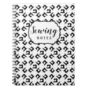 Sewing Machine Crafts Pattern Organising Notebook