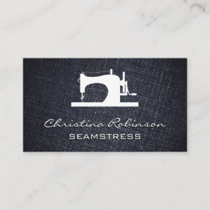 Sewing Machine Denim Business Card