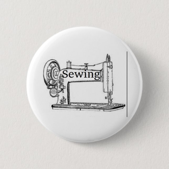 Sewing Machine Design 6 Cm Round Badge (Front)