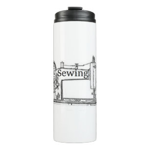 Sewing Machine Design Thermal Tumbler