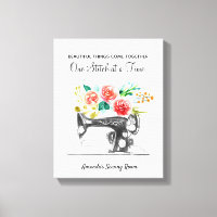 Sewing Machine Dressmaker Black White Quote