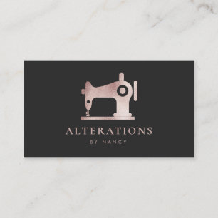 Sewing Machine Elegant Rose Gold Glitter Business Card