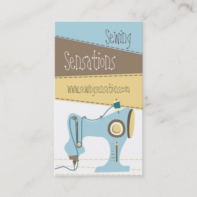 Sewing machine fabric stitching business cards (Front)