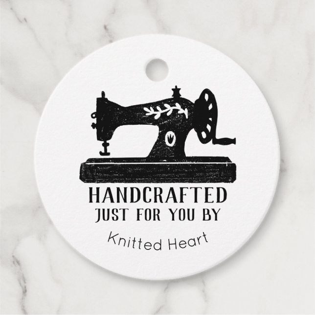 Sewing Machine Handcrafted Favour Tags (Front)