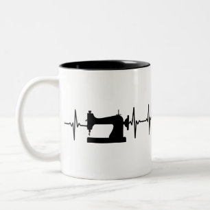 Sewing Machine Heartbeat // Fun Craft Two-Tone Coffee Mug