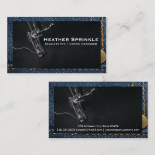 Sewing Machine   Jeans   Stitching Business Card