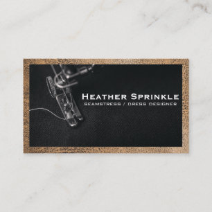 Sewing Machine   Leather Border Business Card