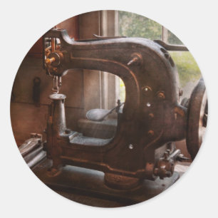 Sewing Machine - Leather - Saddle Sewer Classic Round Sticker