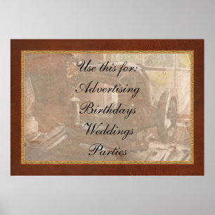 Sewing Machine - Leather - Saddle Sewer Poster