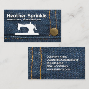 Sewing Machine Logo   Jeans   Stitching Business Card