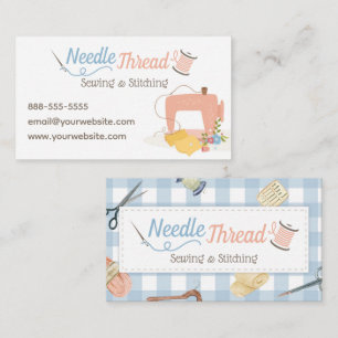 Sewing Machine Needle and Thread Business Card