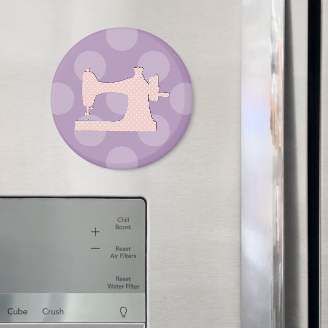 Sewing Machine, Needle, Stitches, Polka Dots Magnet (In Situ (Fridge))