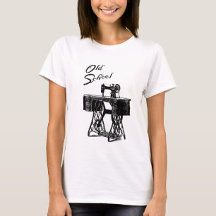Sewing Machine 'Old School' Ladies T-Shirt