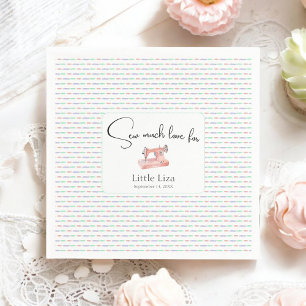 Sewing Machine Pastel Stitch Vintage Baby Shower Napkin