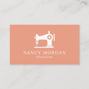 Sewing Machine Peach Pink Business Card